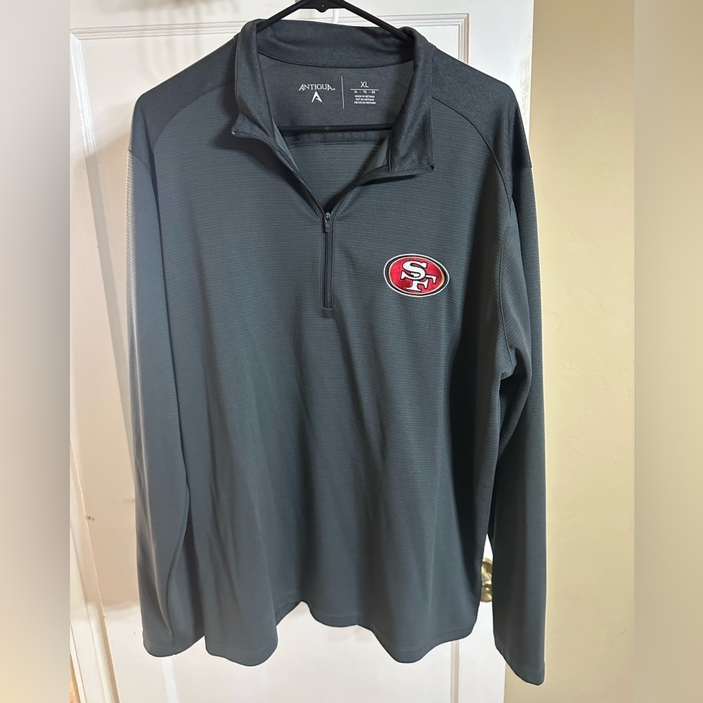 San Francisco 49ers Antigua Charcoal Quarter-Zip